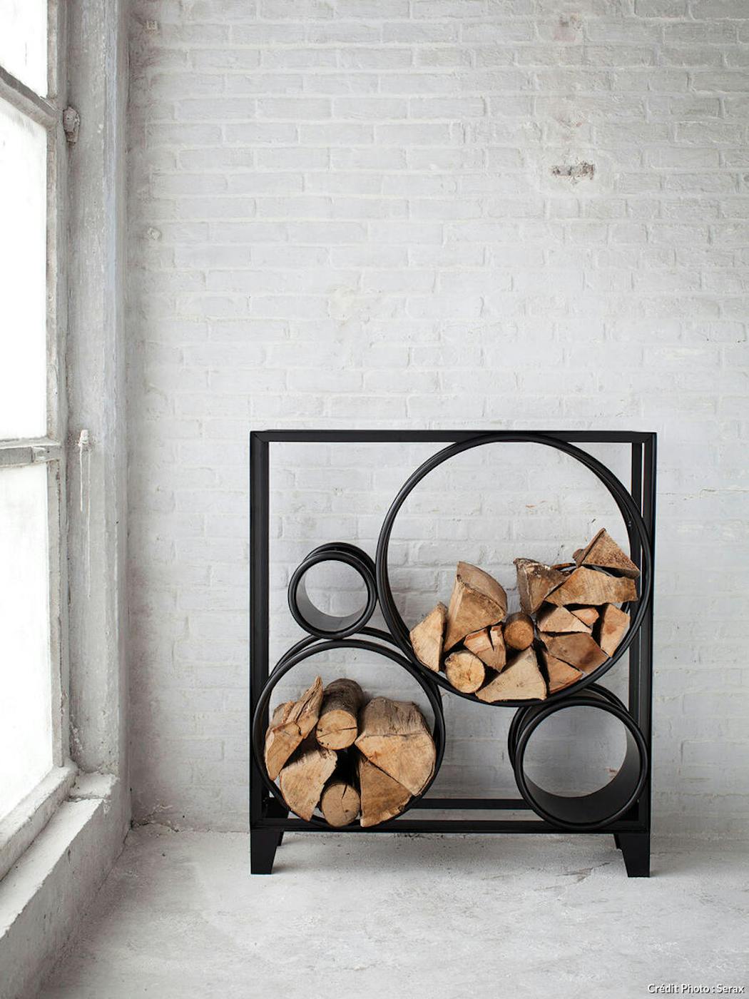 Accessoire cheminée Panier à bûches Home Sweet Home - Devaux