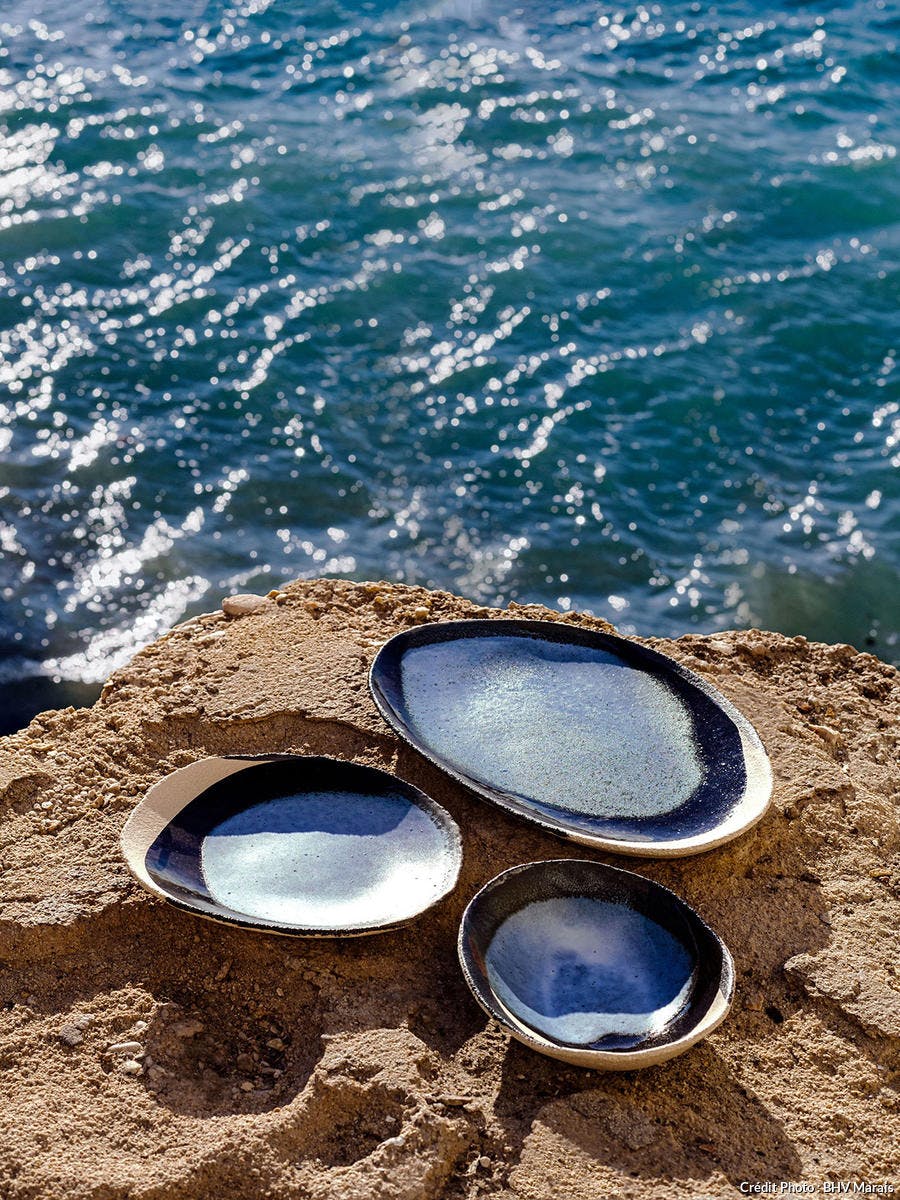 assiette en céramique style bord de mer