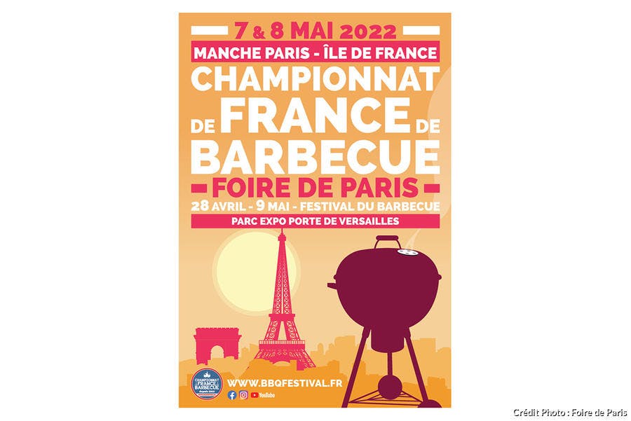 Affiche officielle de l'épreuve du Championnat de France du barbecue sur La Foire de Paris.