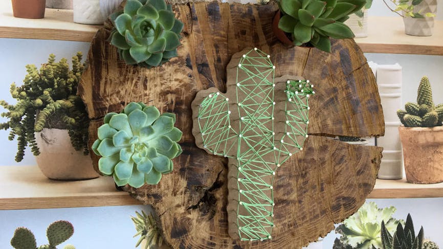 DIY String Art forme Cactus