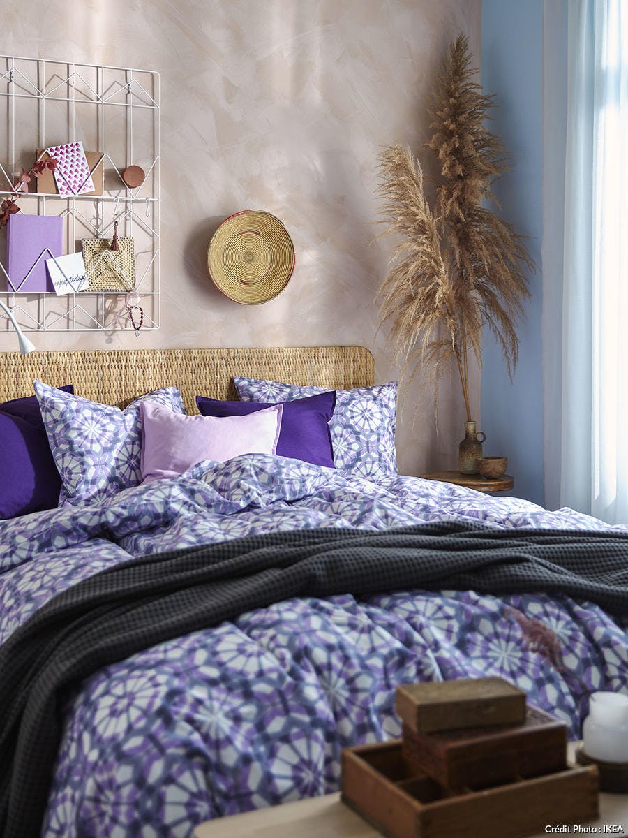 linge de lit violet