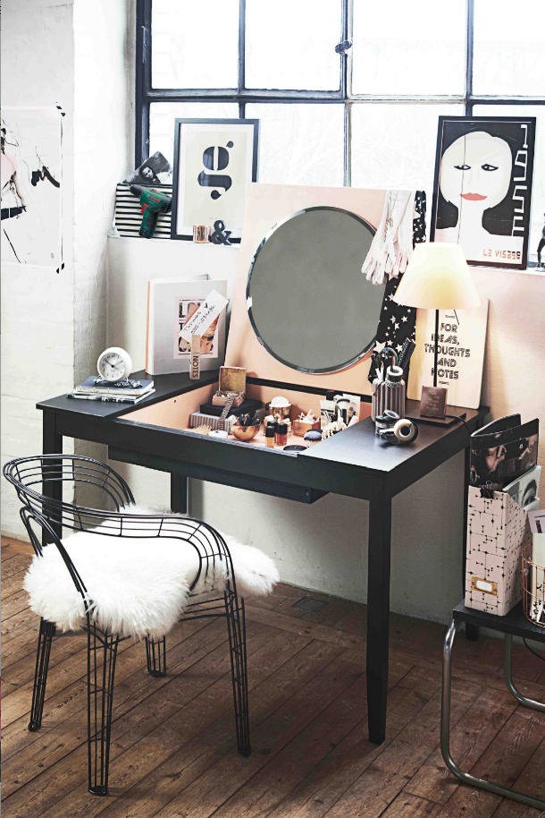 Bureau Coiffeuse Maison Du Monde – Blanc, Bois, 3 Tiroirs – Occasion