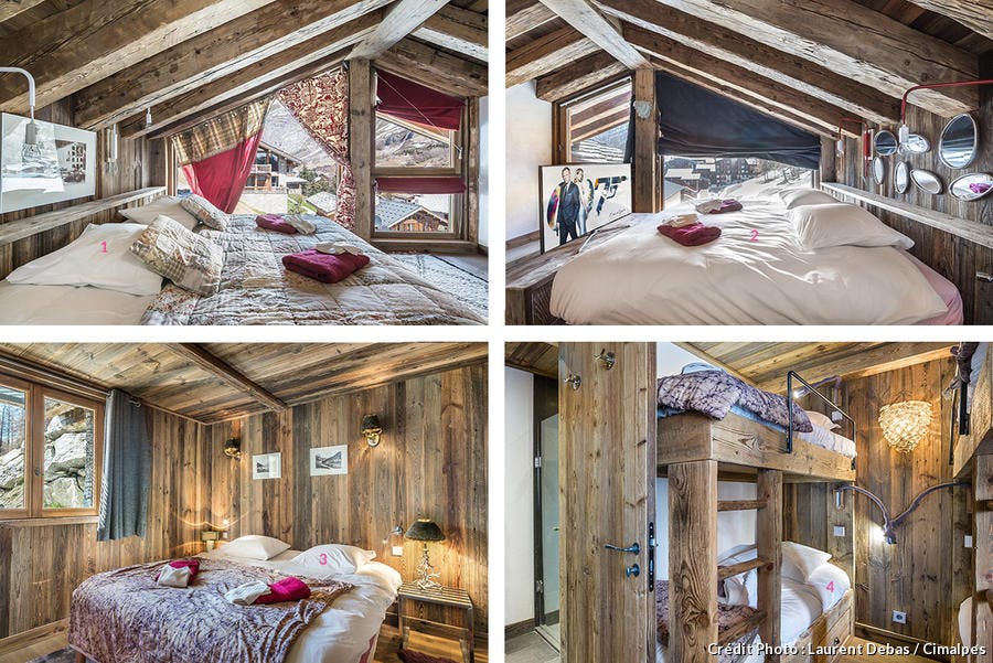4 chambres grand confort décorée dans un style montagne