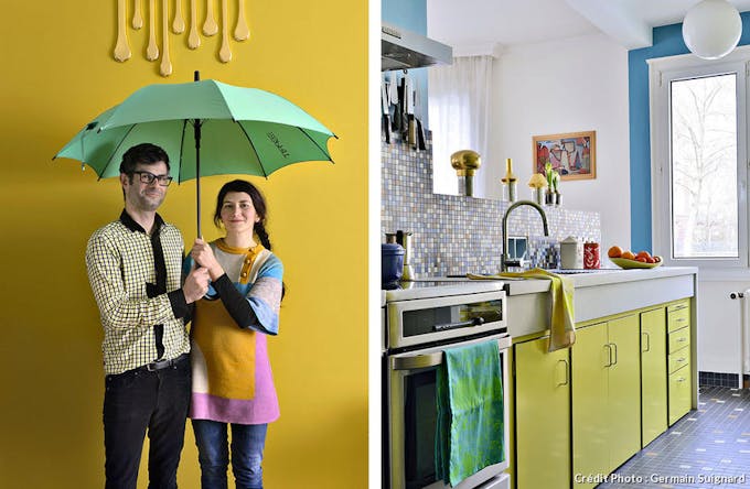 Aurélie Guillerey et Vincent Menu dans leur maison vintage à Rennes