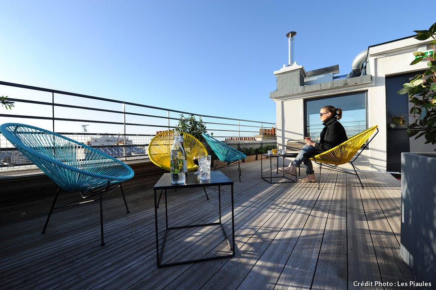 Terrasse rooftop aux Piaules