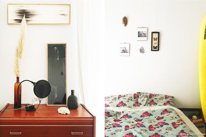 instantanés d'un appartement équipé de mobilier vintage 