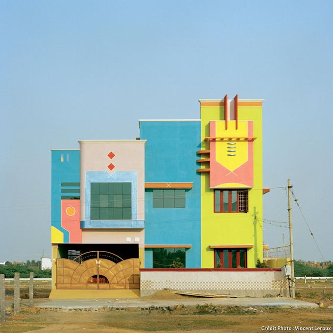 une façade multicolore