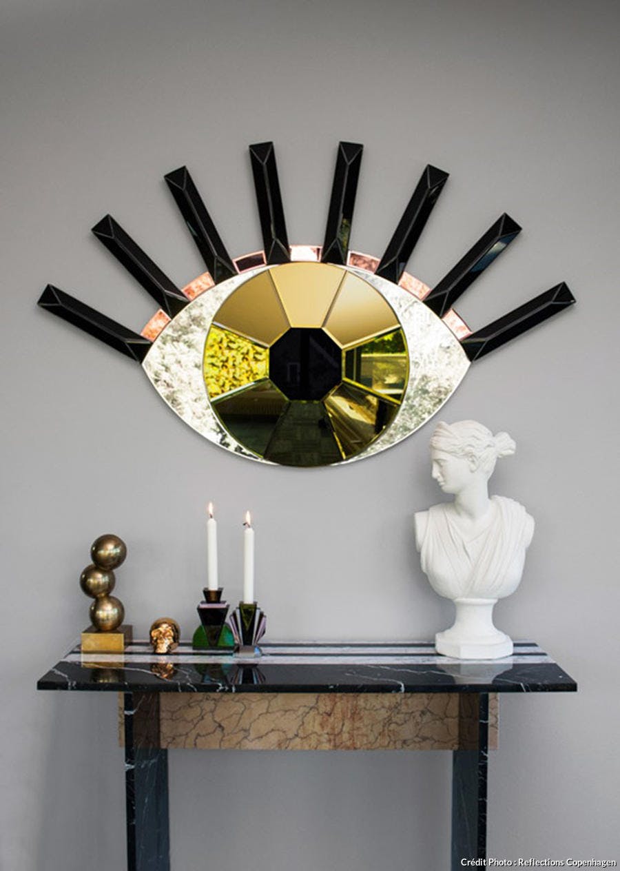 Miroir décoratif XXL en forme d'oeil 