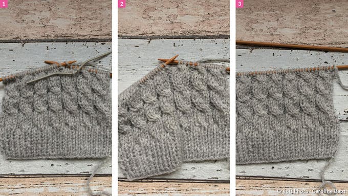 DIY étapes de la réalisation de la chaussette en laine à Thermos.