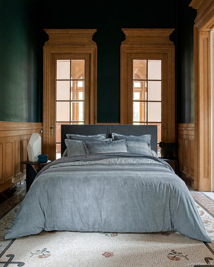 parure de lit nuances de vert