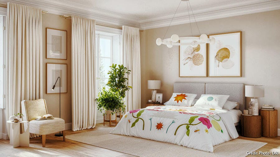 parure de lit imprimé de dessins artistiques