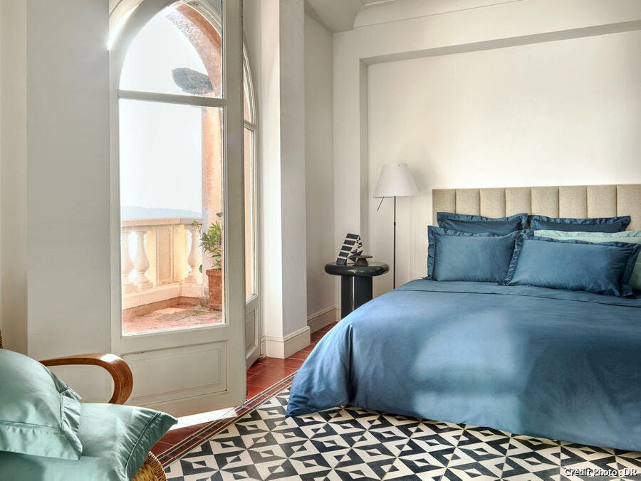 Parure de lit en satin de coton couleur pétrole