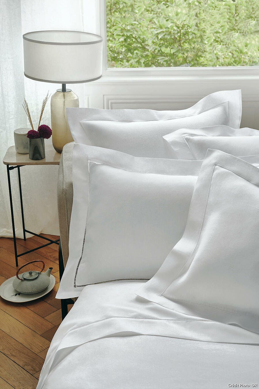 taies d'oreillers en pur fil de lin