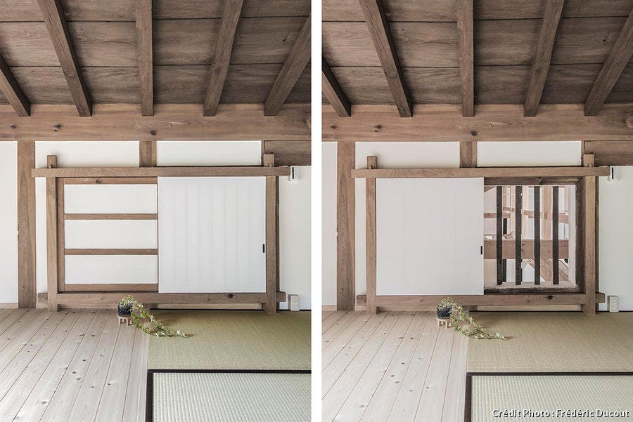 Un shoji assure une séparation pratique entre les espaces de la maison japonaise
