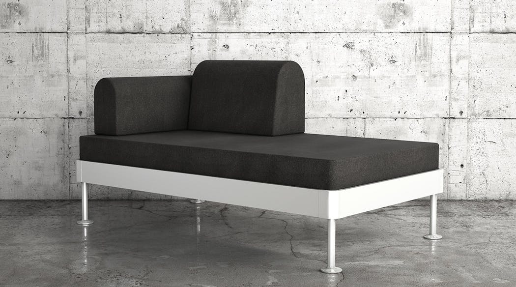 Un canapé design noir et blanc