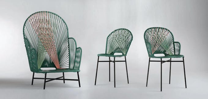 Chaises d'exterieur de couleur verte