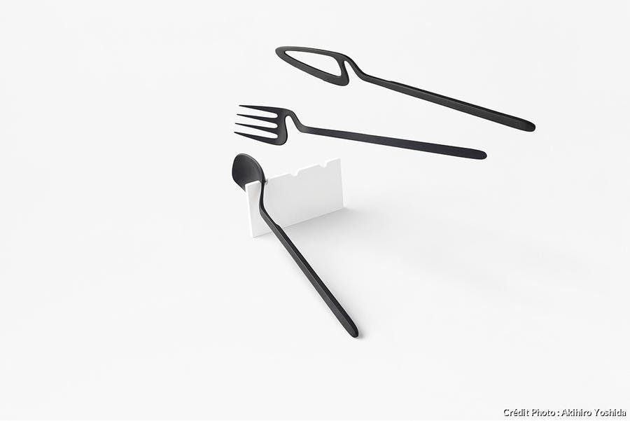 Cuillère fourchette et couteau designés par le studio Nendo