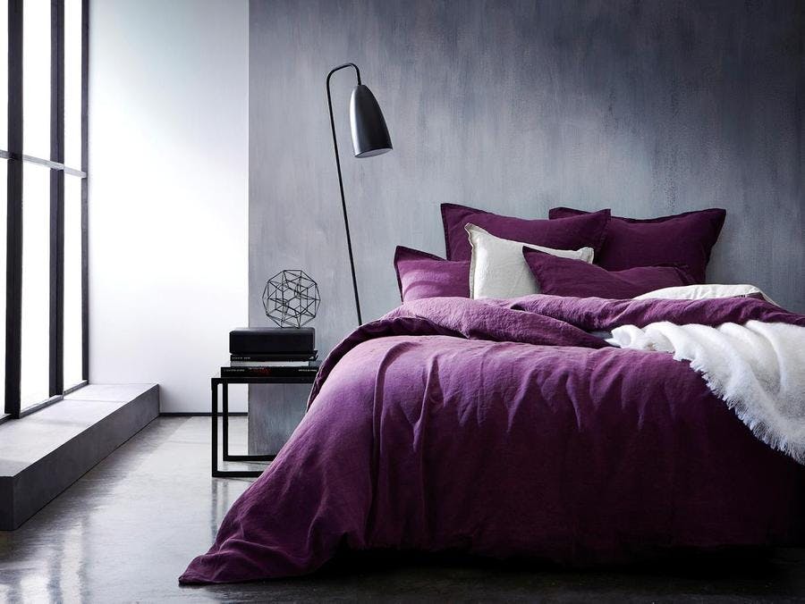 Draps de lit violet de la marque Blanc Cerise