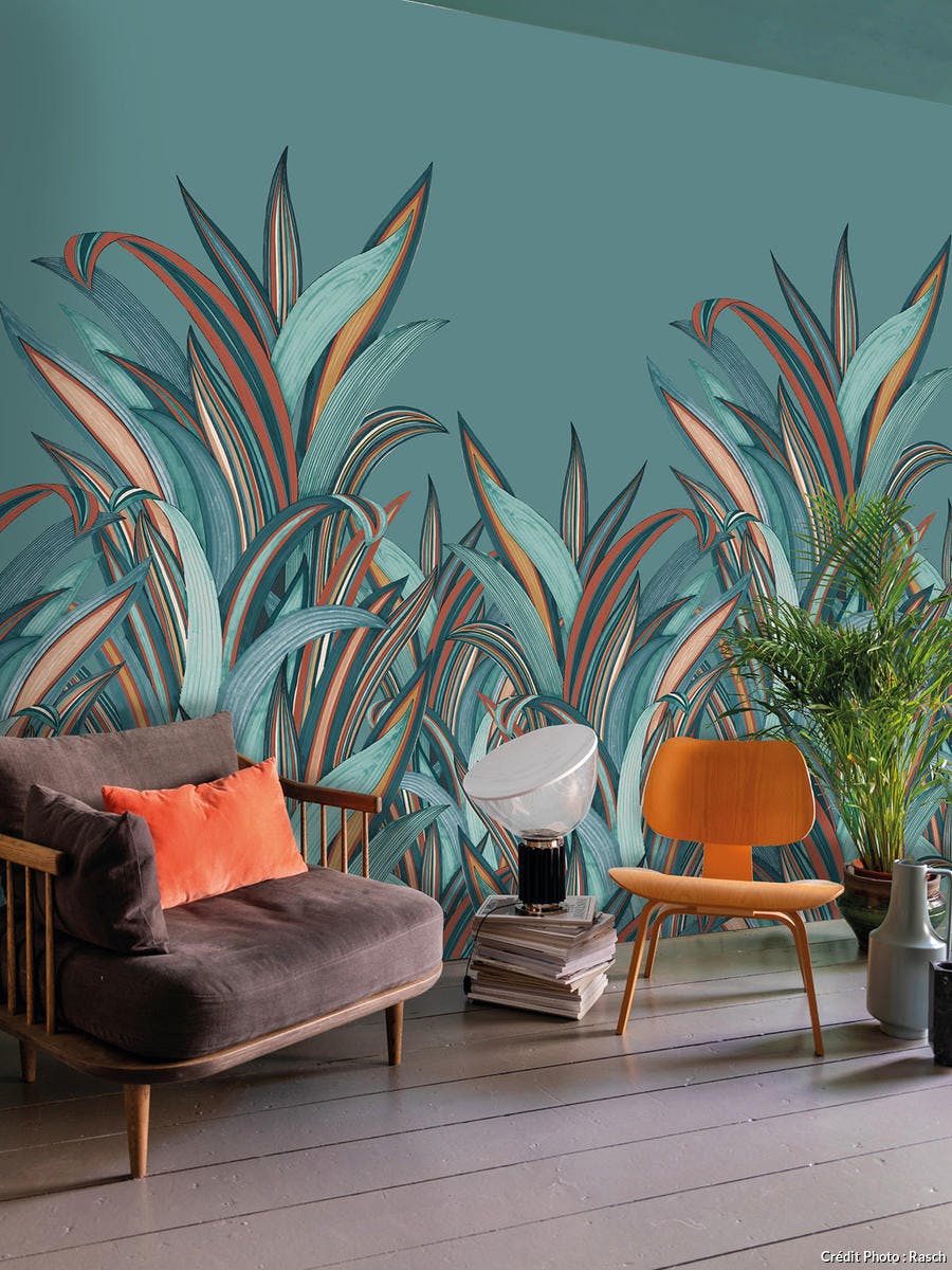 papier peint panoramique plantes exotiques