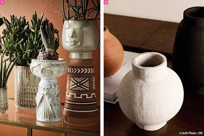 sélection de vases d'inspiration tribale
