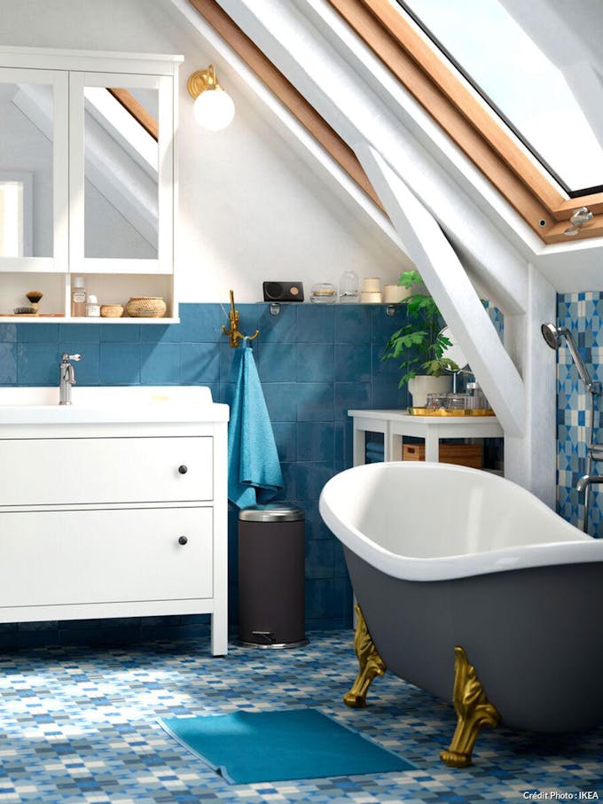 salle de bains bleue IKEA