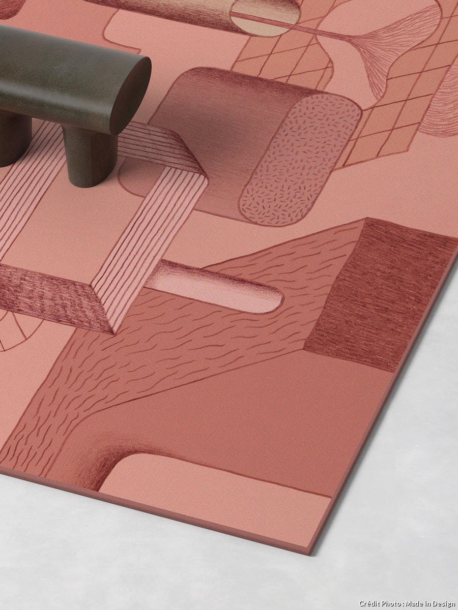 tapis à motif rose made in design