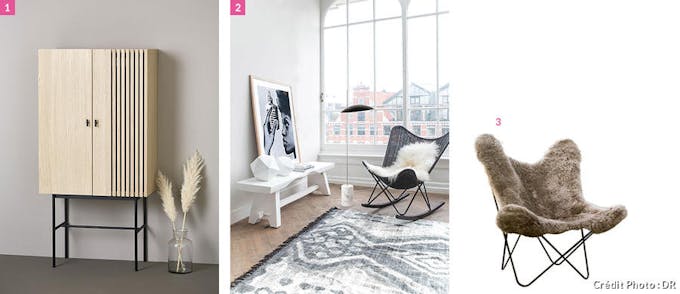 sélection d'accessoires et de mobilier dans un esprit scandinave et artisanal