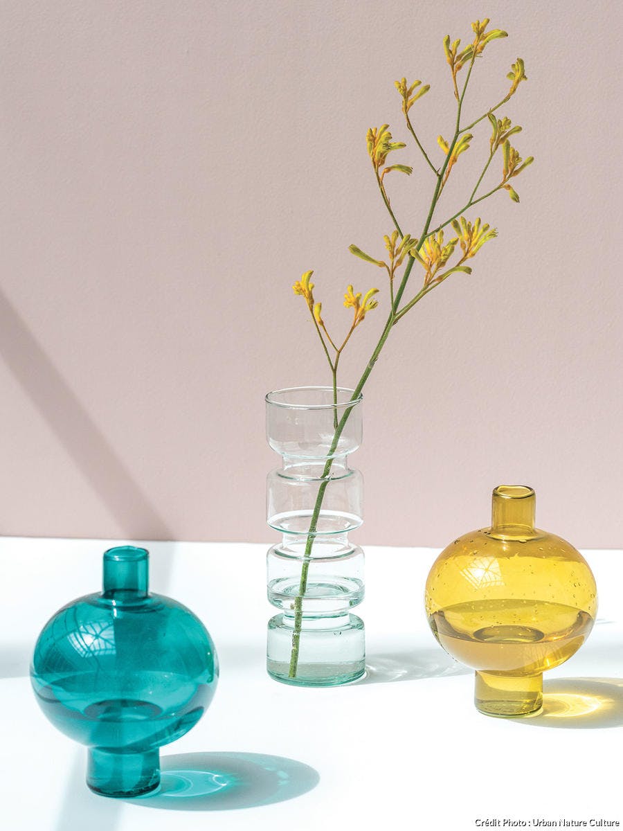 vase en verre coloré