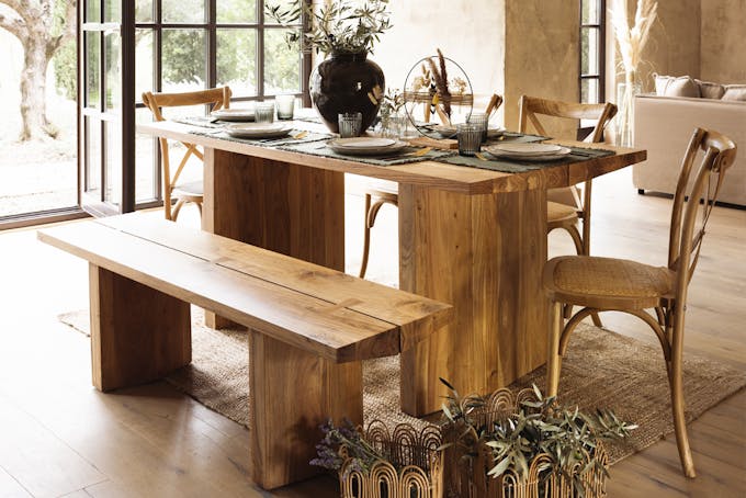 table et banc en bois