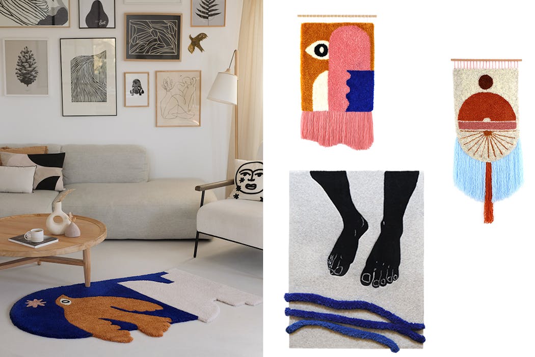 des photos de réalisation d'un artiste spécialisé dans le tufting