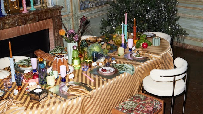 decoration de table de noel colorée