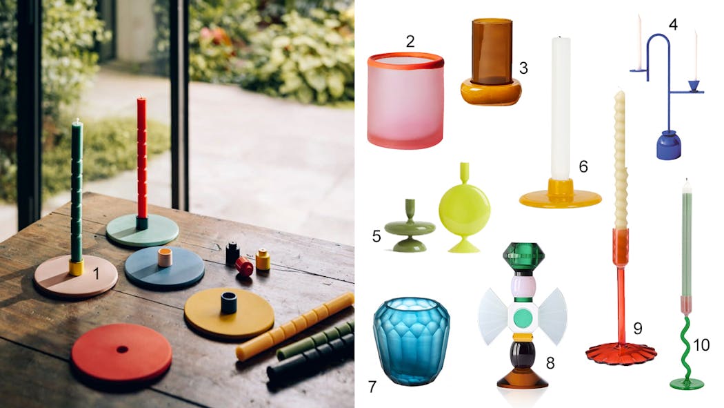 bougeoir design coloré