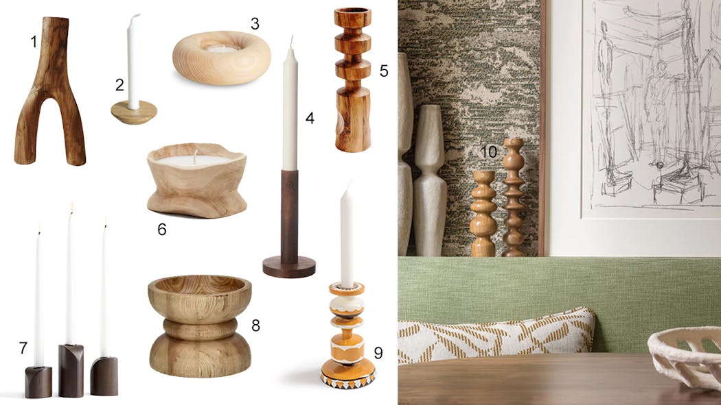 bougeoir en bois design