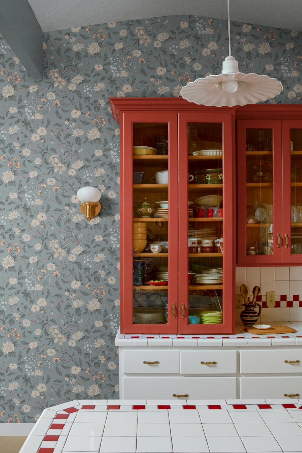 cuisine vintage rouge et bleu