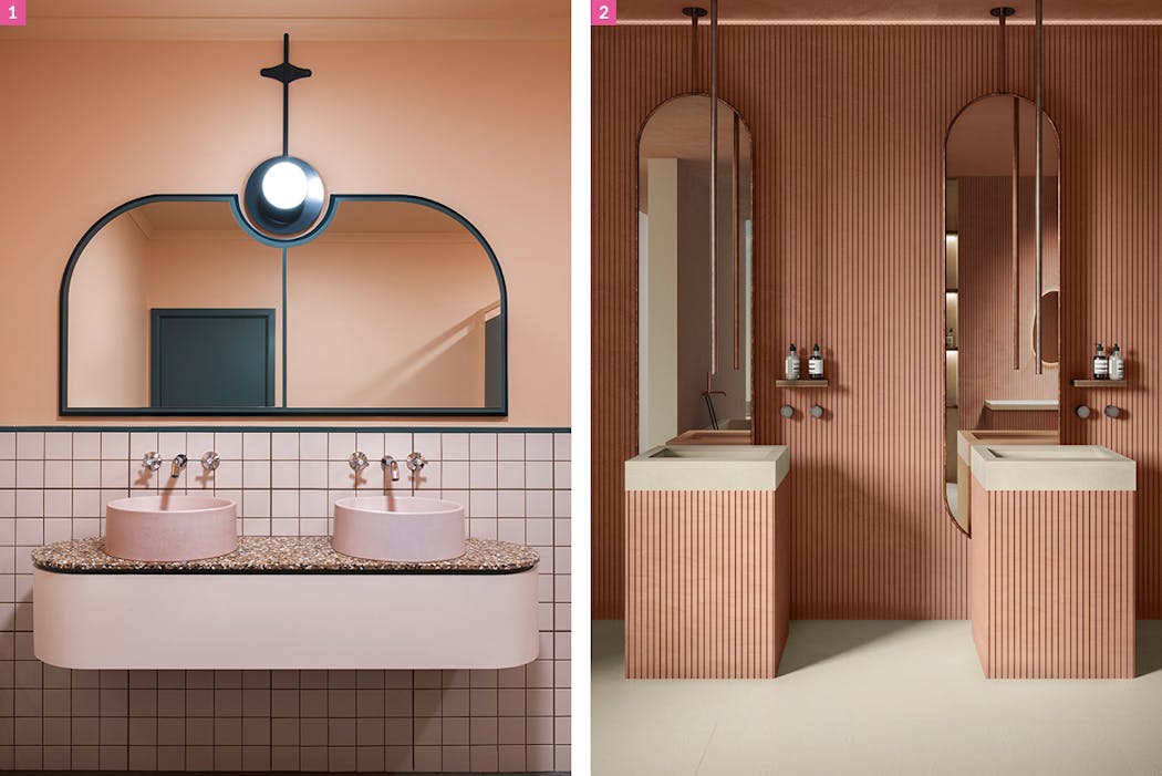 des salles de bains design et colorées