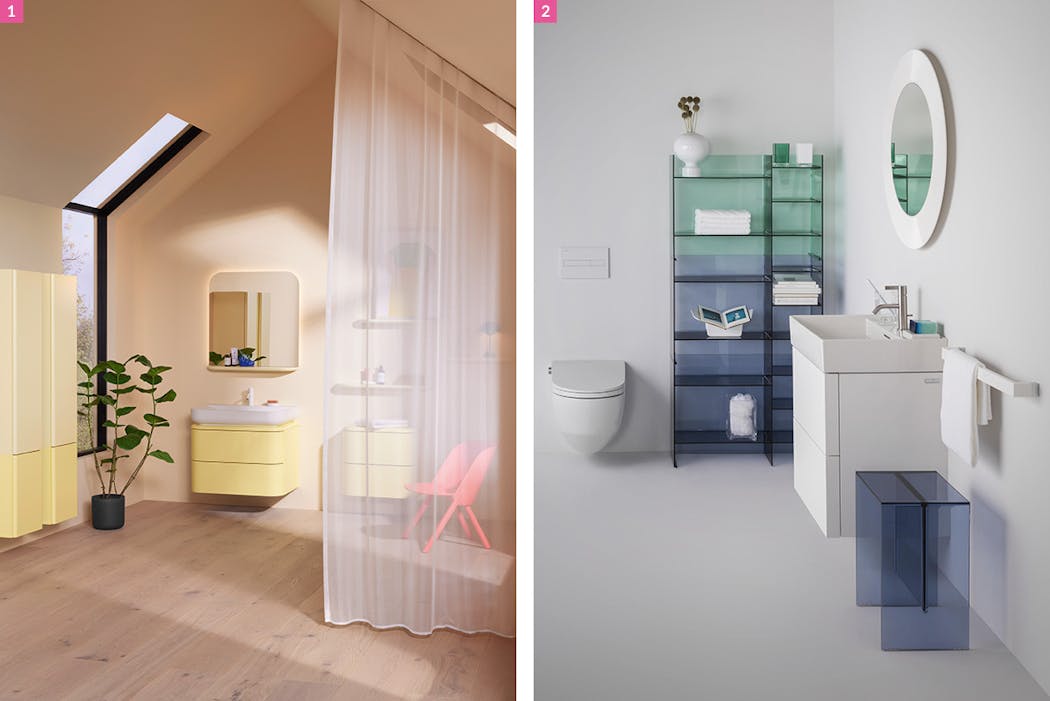 des salles de bains design et colorées