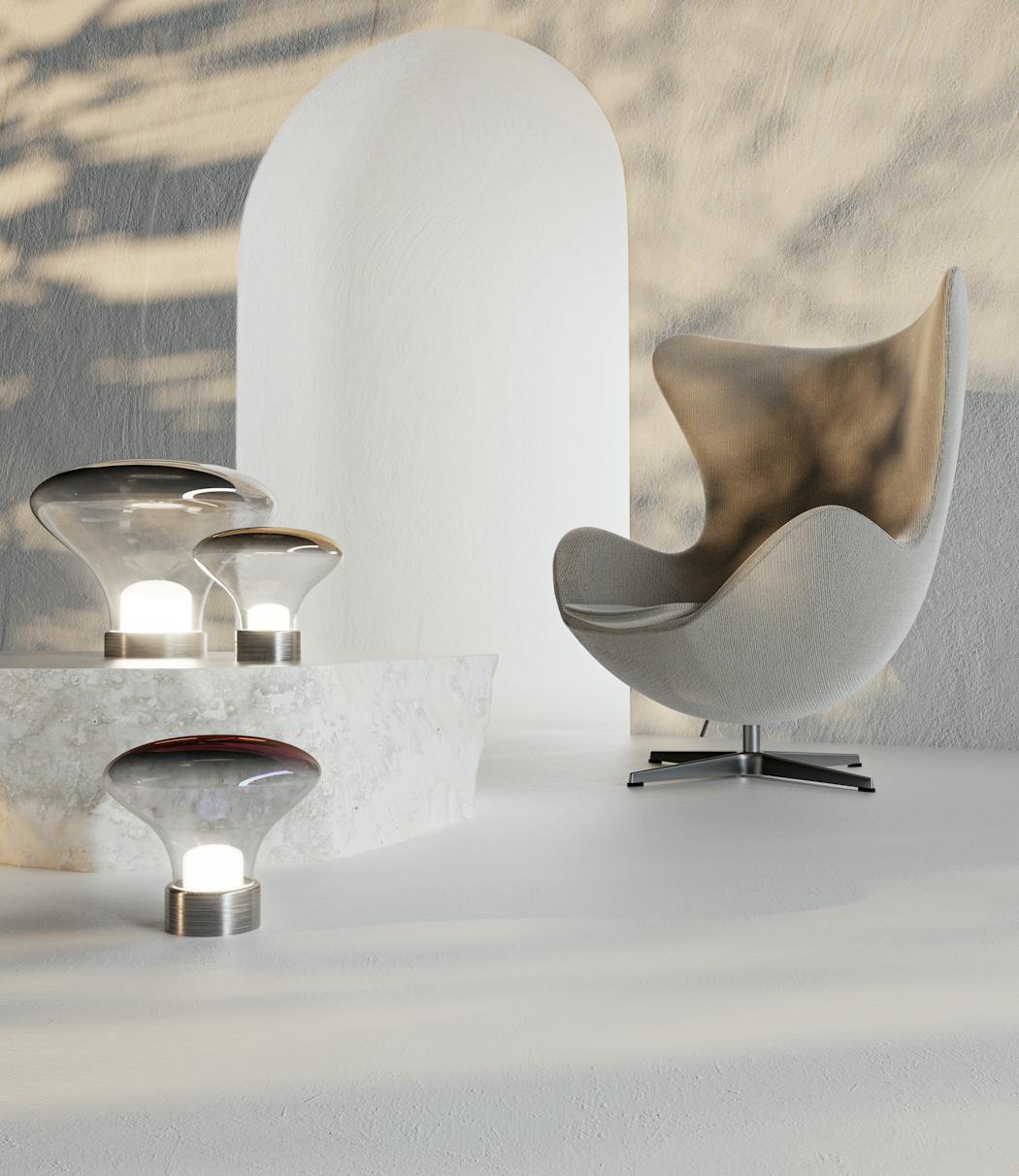 Lampes à poser et fauteuil