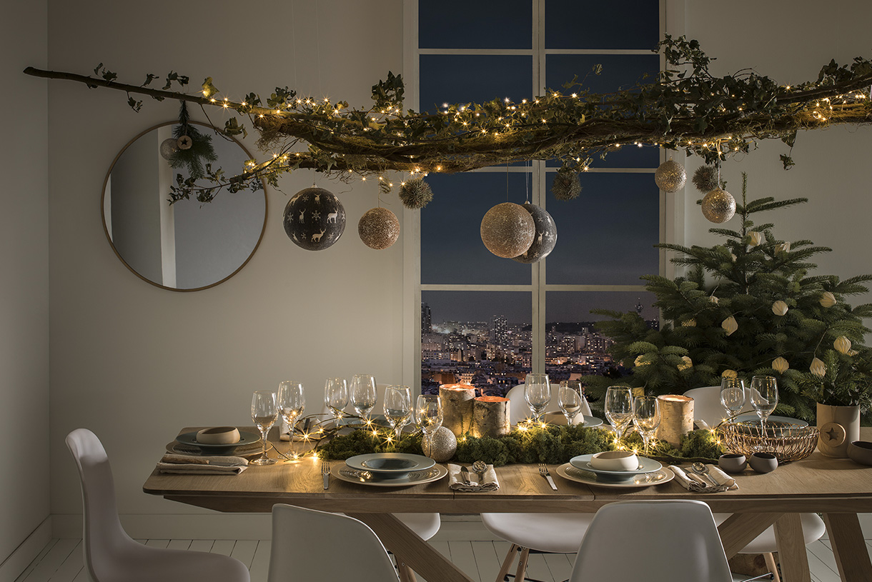 Chemin De Table De Noël Aquarelle : Décoration Des Fêtes De